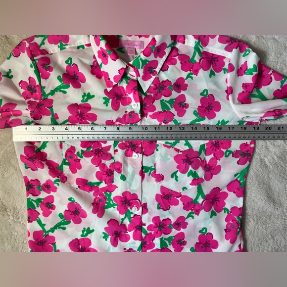 Lilly Pulitzer Kapri Floral Button Down  Blouse Women Size XS - Picture 8 of 9